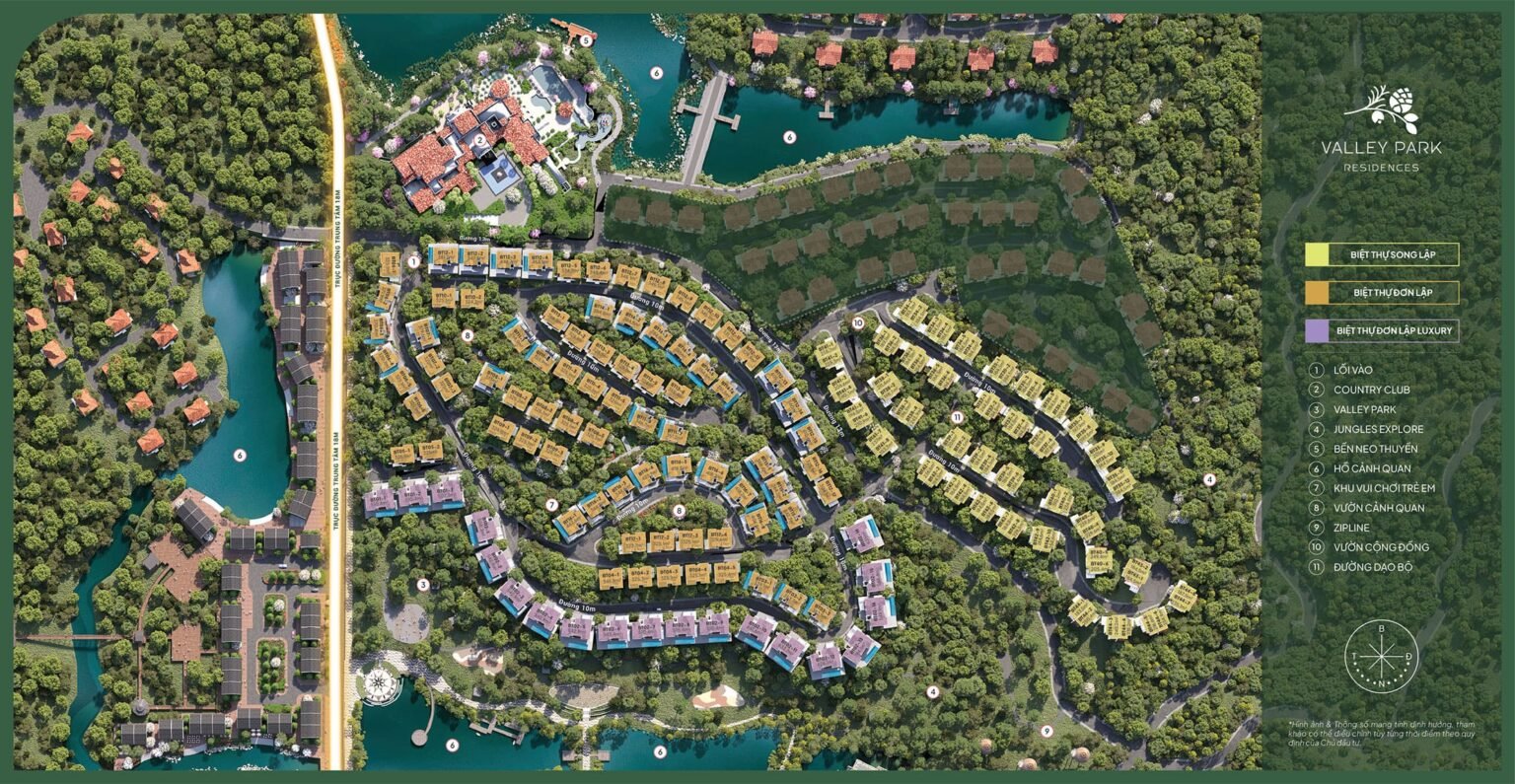 Mặt bằng phân khu Valley Park Residences Thanh Xuan Valley