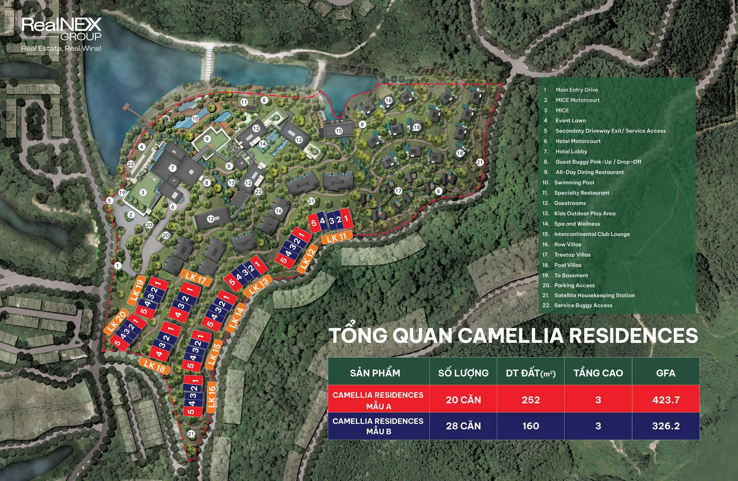 Mặt bằng phân khu Camellia Residences — 48 row villa 100% bể bơi riêng