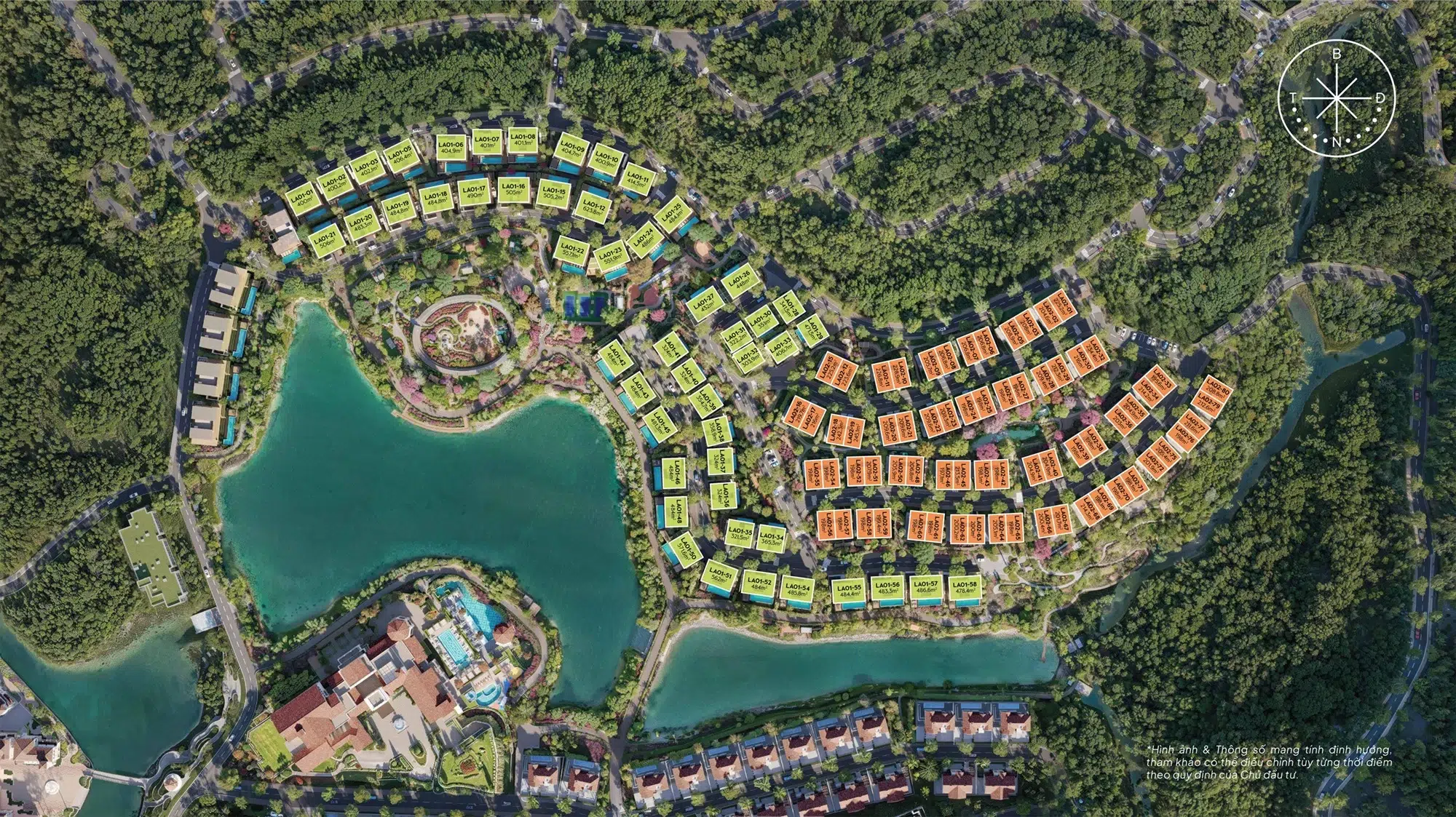Mặt bằng phân khu Lakeside Residences — 124 biệt thự bên hồ Thiều Quang