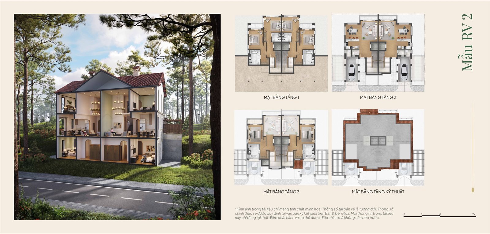 Mẫu thiết kế RV2 biệt thự Valley Park Residences tại Thanh Xuân Valley — từ tài liệu dự án.