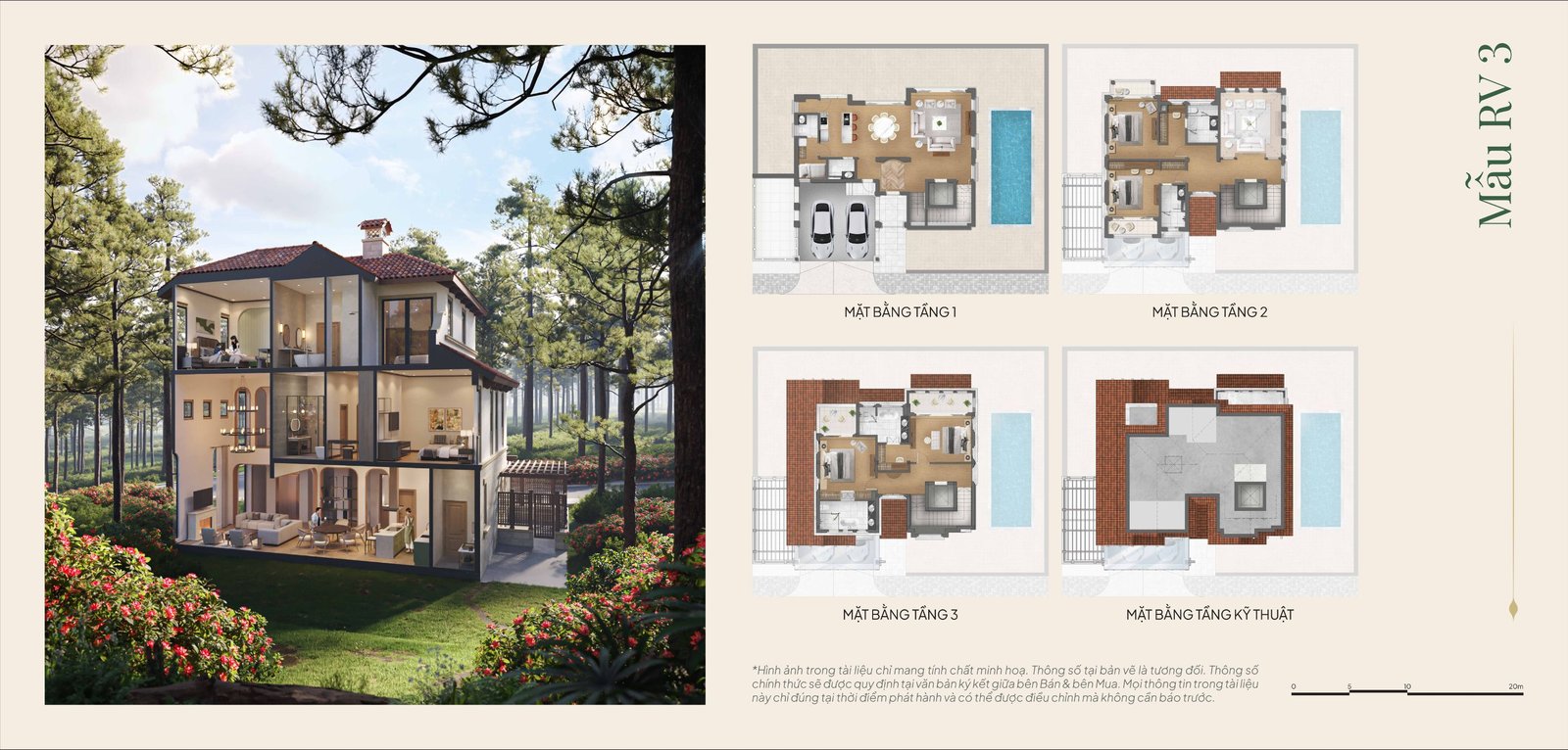Mẫu thiết kế RV3 biệt thự Valley Park Residences tại Thanh Xuân Valley — từ tài liệu dự án.