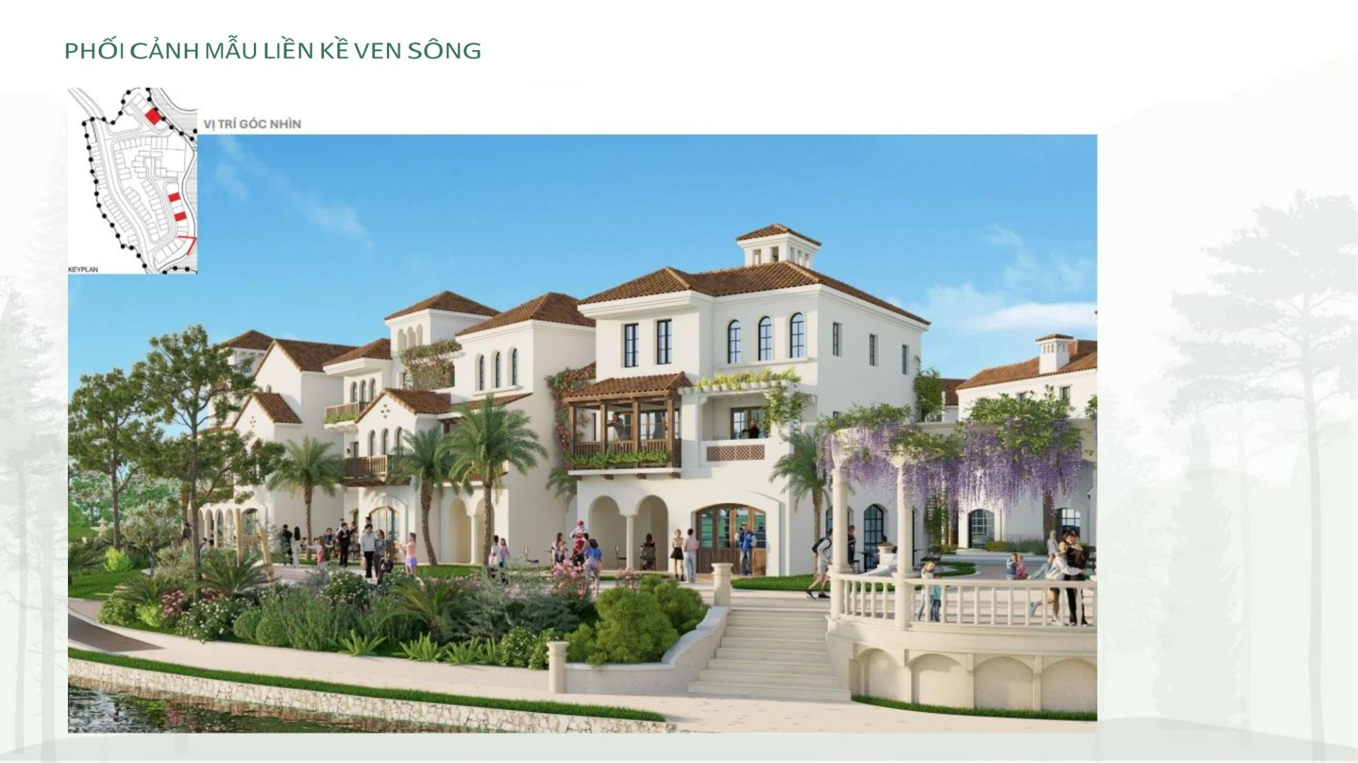 Phối cảnh biệt thự liên kề ven suối Valley Town