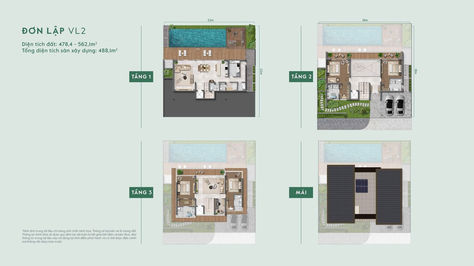 Mẫu thiết kế đơn lập VL2 tại phân khu Lakeside Residences, dự án biệt thự Thanh Xuân Valley.