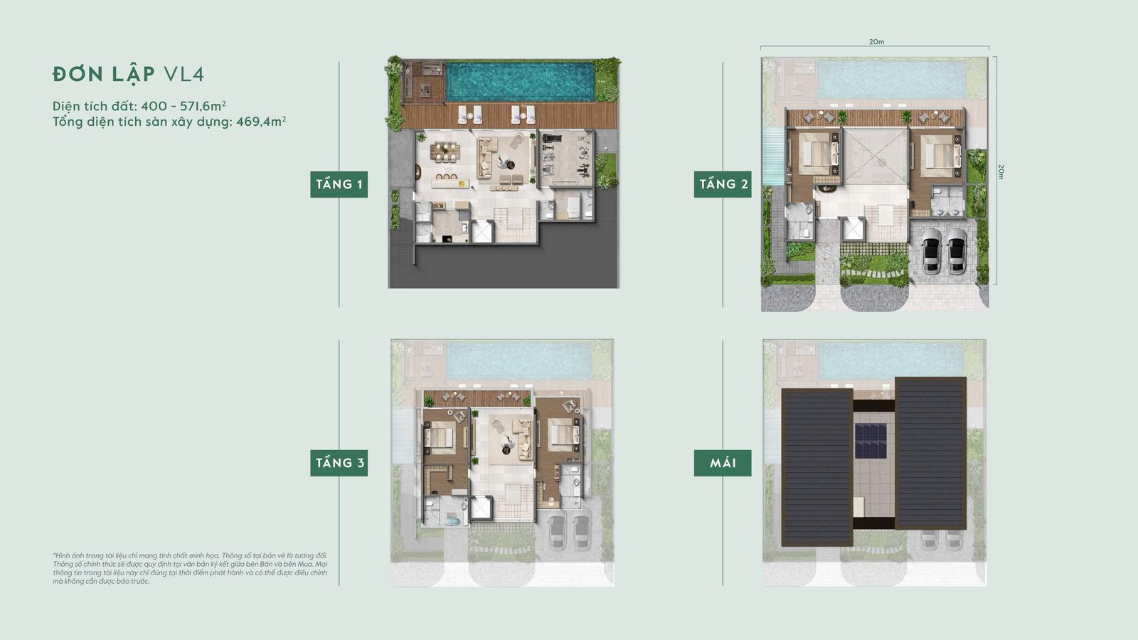Mẫu thiết kế đơn lập VL4 tại phân khu Lakeside Residences, dự án biệt thự Thanh Xuân Valley.