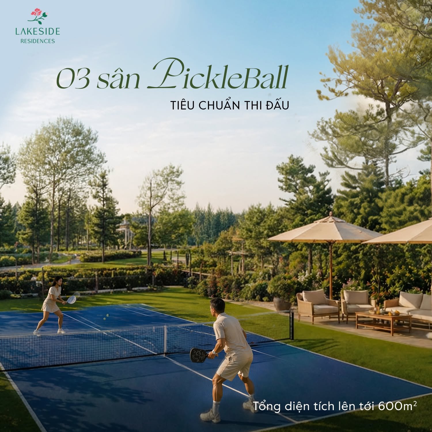3 sân pickleball tại Thung Lũng Thanh Xuân Valley - tiện ích thể thao ngoài trời xác nhận.