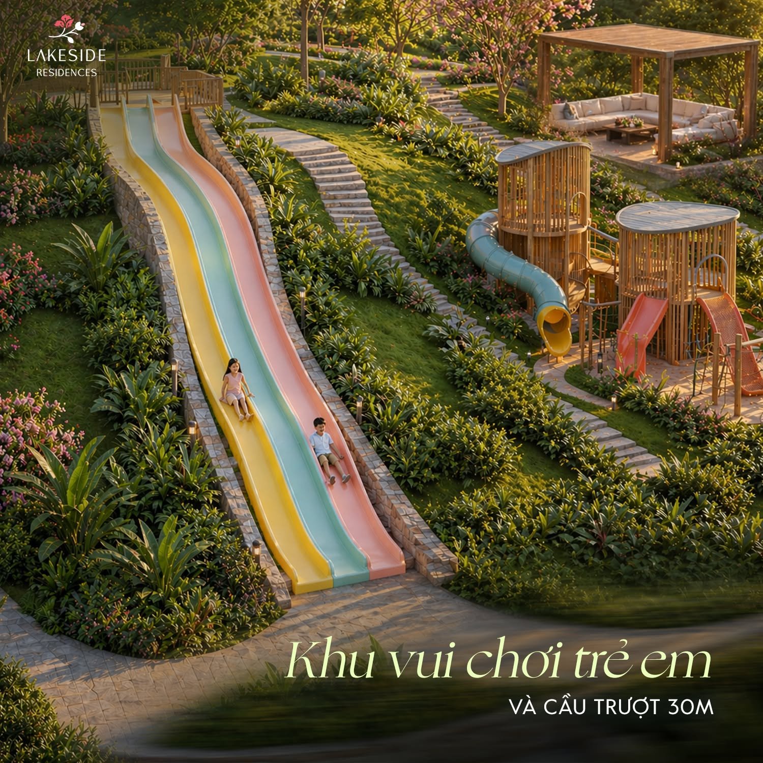 Khu vui chơi trẻ em tại dự án biệt thự Thanh Xuân Valley - ảnh thực tế xác nhận tiện ích gia đình.